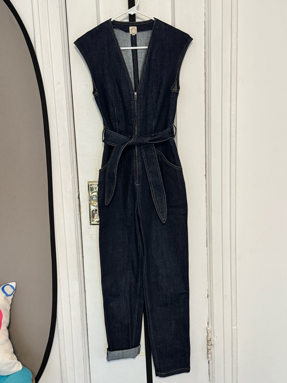 La Vie Rebecca Taylor Dark Wash Denim Jumpsuit